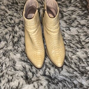 Stylish Cream Ankle Boots